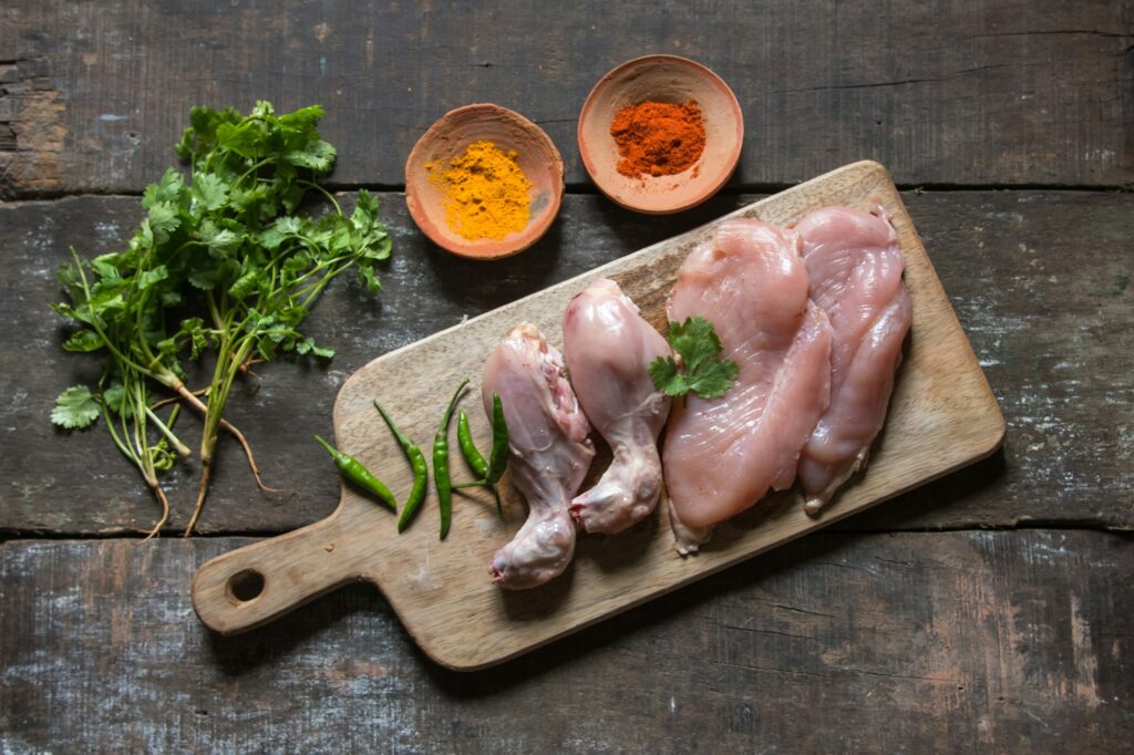 Cooking preparations with chicken and spices